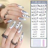 Popxstar spring centerpiece ideas short square acrylic nails spring dip nails 24PCS Fake Nails DIY Nail Art Ballet Nail Long For Manicure Nail Stickers Decals Women Fashion Glitte Party Nail Tips With Glue