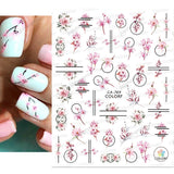 Popxstar Nail Art Stickers Water Decals Eyes Stripe Nail Art Decorations for Manicure Accessories Press on Nails Foil Stickers and Decals