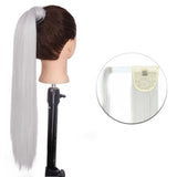 Popxstar Synthetic Corn Wavy Long Ponytail  Hairpiece Wrap on Clip Hair Extensions Ombre Brown Pony Tail Blonde Fack Hair