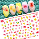 Popxstar Nail Art Stickers Water Decals Eyes Stripe Nail Art Decorations for Manicure Accessories Press on Nails Foil Stickers and Decals