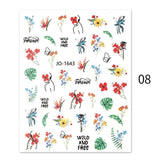 Popxstar Geometric Lines Flowers Leaves 3D Nail Sticker Figure Woman Face Pattern Special Self Adhesive Nail Art Decals Manicures Sliders