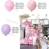 Popxstar Makaron Baby Pink Birthday Decor Balloon Garland Arch Kit Girls Wedding Birthday Purple Balloons Baby Shower Party Decorations