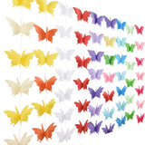 Popxstar Butterfly Paper Garlands Colorful Butterfly Banner Happy Birthday Party Decor 1 year girl Baby Shower Kids Kindergarten Supplies