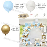 Popxstar Macaron Blue Balloon Garland Arch Kit Birthday Wedding Party White Grey Latex Gender Reveal Baby Shower Decoration Balloons