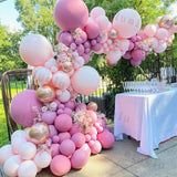 Popxstar Makaron Baby Pink Birthday Decor Balloon Garland Arch Kit Girls Wedding Birthday Purple Balloons Baby Shower Party Decorations