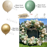 Popxstar Macaron Sage Green Gold Balloon Garland Arch Kit Kids Birthday Wedding Party Orange Latex Baby Shower Decoration Balloons