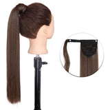 Popxstar Synthetic Corn Wavy Long Ponytail  Hairpiece Wrap on Clip Hair Extensions Ombre Brown Pony Tail Blonde Fack Hair