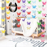 Popxstar Butterfly Paper Garlands Colorful Butterfly Banner Happy Birthday Party Decor 1 year girl Baby Shower Kids Kindergarten Supplies