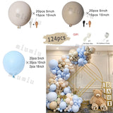 Popxstar Macaron Blue Balloon Garland Arch Kit Birthday Wedding Party White Grey Latex Gender Reveal Baby Shower Decoration Balloons
