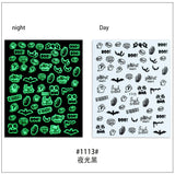 Popxstar Nail Art Stickers Accessories Halloween Nails Art Manicure Back Glue Decal Decorations Stickers for Nails Tips Beauty Sticker