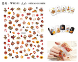 Popxstar Nail Art Stickers Accessories Halloween Nails Art Manicure Back Glue Decal Decorations Stickers for Nails Tips Beauty Sticker