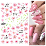 Popxstar black Glue Stickers Spring Summer Daisys Sunflowers Nail Decals Decoration For Nail Art Manicure Beauty