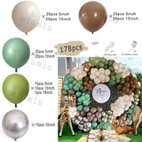 Popxstar Macaron Sage Green Gold Balloon Garland Arch Kit Kids Birthday Wedding Party Orange Latex Baby Shower Decoration Balloons