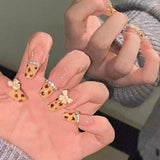 24pcs Wearable Pink Press On Fake Nails Tips With Glue false nails design Butterfly Lovely Girl false nails With Wearing Tools