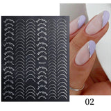 Popxstar Geometric Lines Flowers Leaves 3D Nail Sticker Figure Woman Face Pattern Special Self Adhesive Nail Art Decals Manicures Sliders