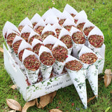 Popxstar Kraft Paper Wedding Confetti Cone Holder Support for Wedding Decor Confetti Cones Stand Box Tray Fake Flower Wedding Paper Cones