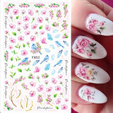 Popxstar Nail Art Stickers Water Decals Eyes Stripe Nail Art Decorations for Manicure Accessories Press on Nails Foil Stickers and Decals