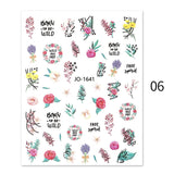 Popxstar Geometric Lines Flowers Leaves 3D Nail Sticker Figure Woman Face Pattern Special Self Adhesive Nail Art Decals Manicures Sliders