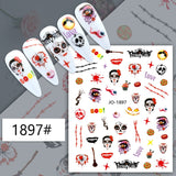 Popxstar Nail Art Stickers Accessories Halloween Nails Art Manicure Back Glue Decal Decorations Stickers for Nails Tips Beauty Sticker