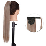 Popxstar Synthetic Corn Wavy Long Ponytail  Hairpiece Wrap on Clip Hair Extensions Ombre Brown Pony Tail Blonde Fack Hair