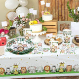 Popxstar Jungle Animals Disposable Tableware Wild One Woodland Safari 1st Birthday Party Decoration Kids Baby Shower Jungle Themed Party