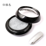 Mirror Nail Powder Pigment Pearl White Rubbing on Nail Art Glitter Dust Chrome Aurora Blue Manicure Holographic Decorations