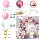 Popxstar White Metal Gold Balloon Garland Arch Kit Girl Propose Wedding Party Latex Birthday Ballons Gender Reveal Baby Shower Decoration