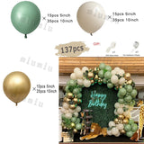 Popxstar Macaron Sage Green Gold Balloon Garland Arch Kit Kids Birthday Wedding Party Orange Latex Baby Shower Decoration Balloons