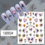 Popxstar Nail Art Stickers Accessories Halloween Nails Art Manicure Back Glue Decal Decorations Stickers for Nails Tips Beauty Sticker