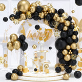 Popxstar Black Gold Balloon Garland Arch Kit Confetti Latex Ballon Birthday Party Decor Adult Graduation Baloon Wedding Decor Baby Shower