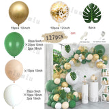 Popxstar Macaron Sage Green Gold Balloon Garland Arch Kit Kids Birthday Wedding Party Orange Latex Baby Shower Decoration Balloons