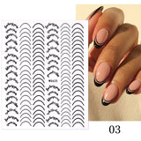 Popxstar Geometric Lines Flowers Leaves 3D Nail Sticker Figure Woman Face Pattern Special Self Adhesive Nail Art Decals Manicures Sliders