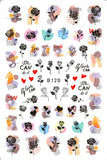 Popxstar black Glue Stickers Spring Summer Daisys Sunflowers Nail Decals Decoration For Nail Art Manicure Beauty