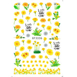 Popxstar black Glue Stickers Spring Summer Daisys Sunflowers Nail Decals Decoration For Nail Art Manicure Beauty