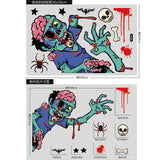 Popxstar 1Set Halloween Decora Stickers Bloody Handprint Window Door Wall Clings Poster Bloody Window Stickers Halloween Party Supplies