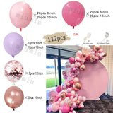 Popxstar Makaron Baby Pink Birthday Decor Balloon Garland Arch Kit Girls Wedding Birthday Purple Balloons Baby Shower Party Decorations