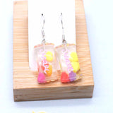 Popxstar Earrings For Women Resin Handmade Cartoons Rainbow Lollipop Ice Strawberry Popcorn Pineapple Banana  Drop Funny Gift