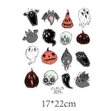 Popxstar Halloween Demon Eyes Patch Clothing Thermoadhesive Patches on Clothes Pumpkin Bat Iron-on Transfers Punk Stickers for T-shirts