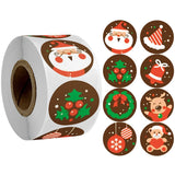 Popxstar 500pcs Christmas Round Labels Thank You Kraft Stickers Wedding Gift Envelope Sealing Label Stickers Stationery Scrapbooking