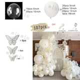 Popxstar White Metal Gold Balloon Garland Arch Kit Girl Propose Wedding Party Latex Birthday Ballons Gender Reveal Baby Shower Decoration