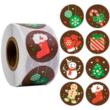 Popxstar 500pcs Christmas Round Labels Thank You Kraft Stickers Wedding Gift Envelope Sealing Label Stickers Stationery Scrapbooking