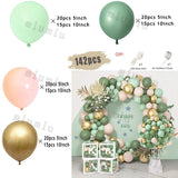 Popxstar Macaron Sage Green Gold Balloon Garland Arch Kit Kids Birthday Wedding Party Orange Latex Baby Shower Decoration Balloons