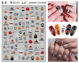 Popxstar Nail Art Stickers Accessories Halloween Nails Art Manicure Back Glue Decal Decorations Stickers for Nails Tips Beauty Sticker