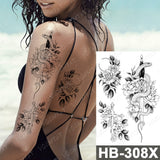 Popxstar Waterproof Temporary Tattoo Sticker I Love You Flash Tattoos Lip Print Butterfly Flowers Body Art Arm Fake Sleeve Tatoo Women