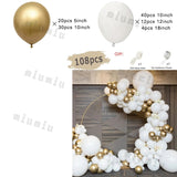 Popxstar White Metal Gold Balloon Garland Arch Kit Girl Propose Wedding Party Latex Birthday Ballons Gender Reveal Baby Shower Decoration