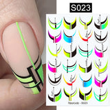 Popxstar French 3D Nail Decals Stickers Stripe Line French Tips Transfer Nail Art Manicure Decoration Gold Reflective Glitter Stickers