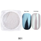 Mirror Nail Powder Pigment Pearl White Rubbing on Nail Art Glitter Dust Chrome Aurora Blue Manicure Holographic Decorations