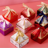 Popxstar Wedding Party Festival Candy Chocolate Boxes New Gem Tower Bronzing Creative Paper Packaging Gift Box Event & Party Supplies