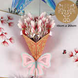 Popxstar 3D Pop UP Flower Greeting Cards Birthday Invitation Card Handmade Butterfly Thank You Postcard Wife Mom Girlfriend Teacher Gift