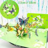 Popxstar 3D Pop UP Flower Greeting Cards Birthday Invitation Card Handmade Butterfly Thank You Postcard Wife Mom Girlfriend Teacher Gift